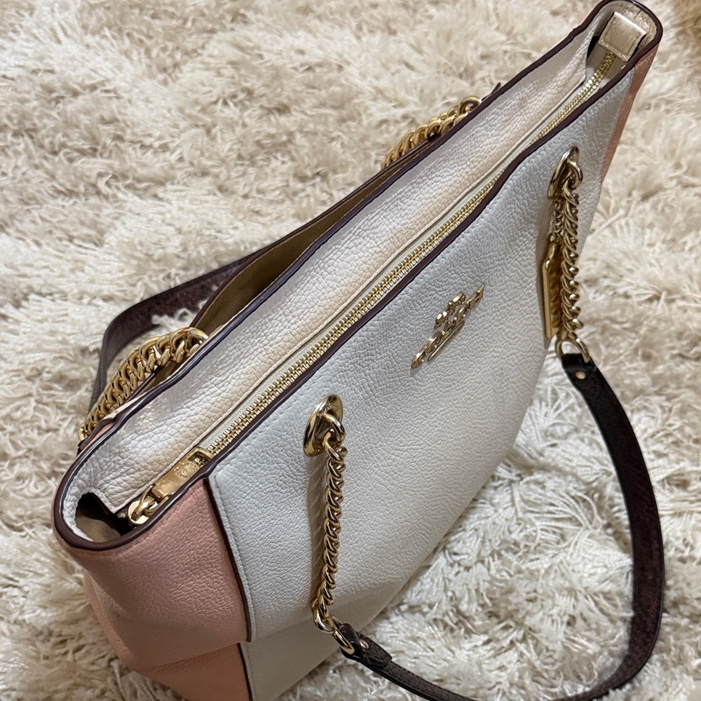 Coach Cream and Pink Tote Bag - Picture 4 of 8